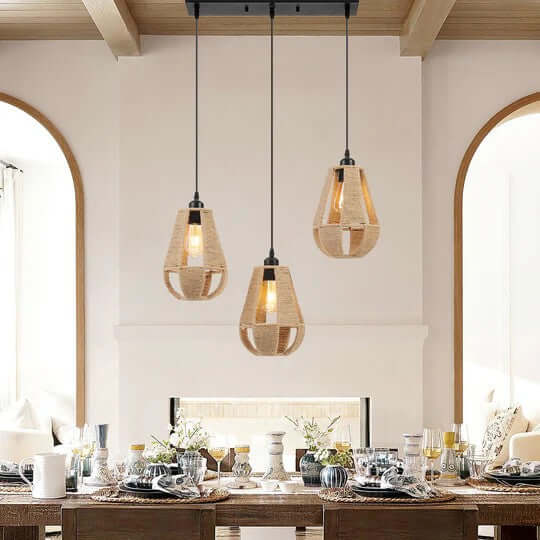Three-Light Rope Chandelier