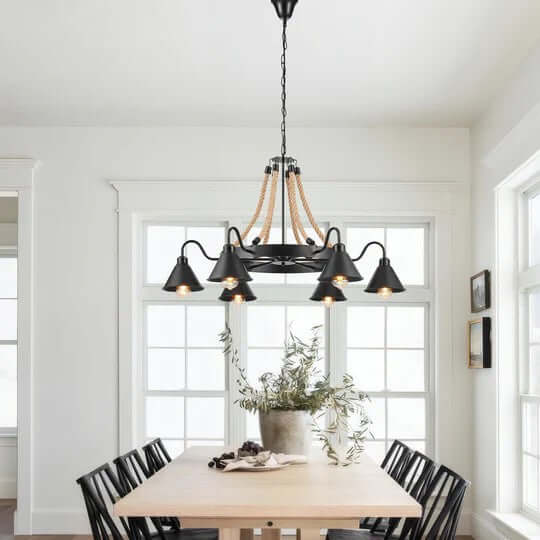 Six-Light Rope Chandelier