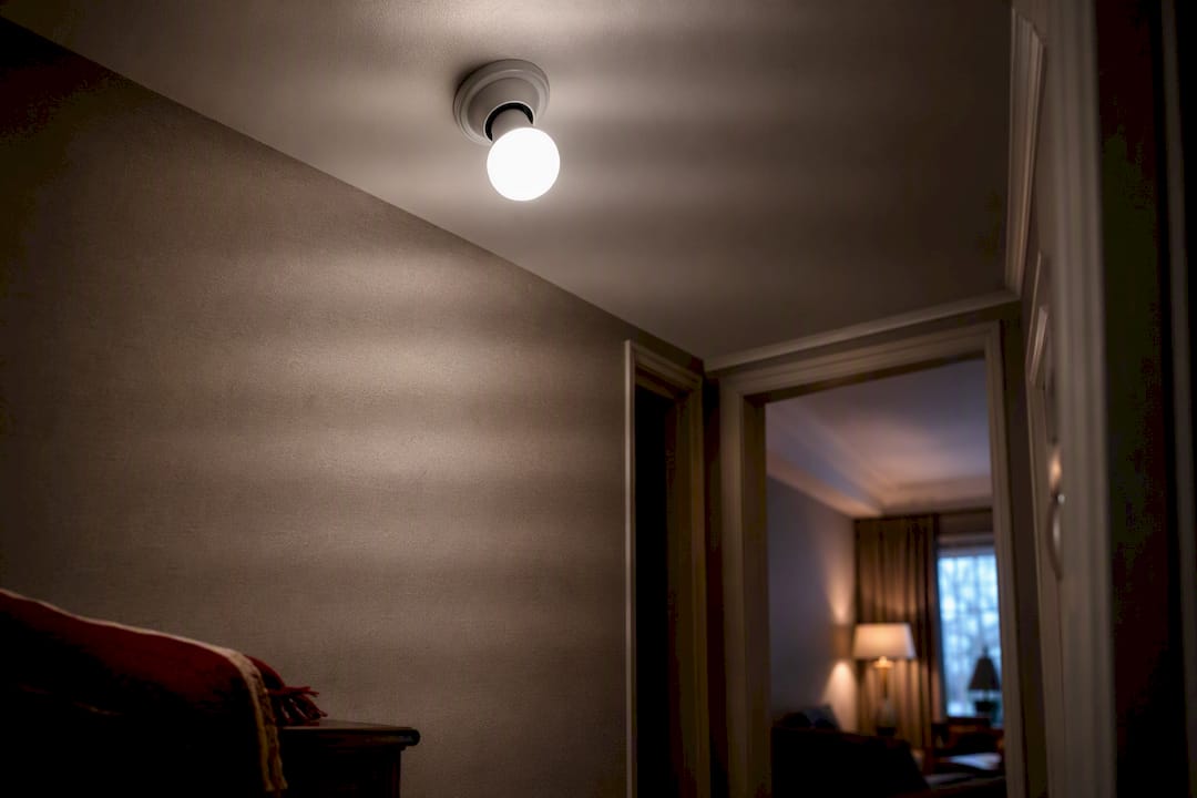 LED bulb flickering in a home hallway