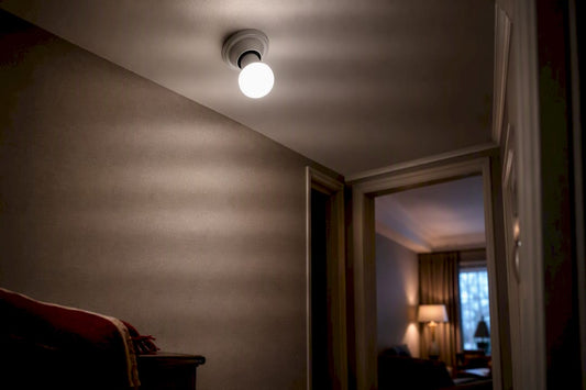 LED bulb flickering in a home hallway