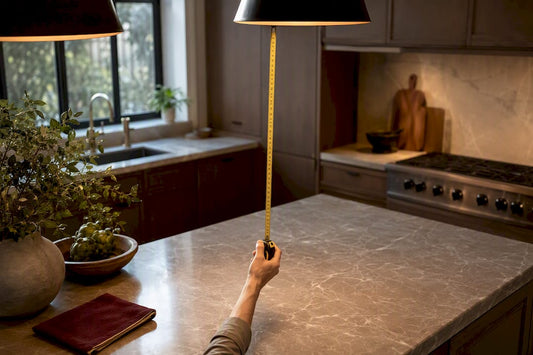 Measuring pendant clearance above kitchen island