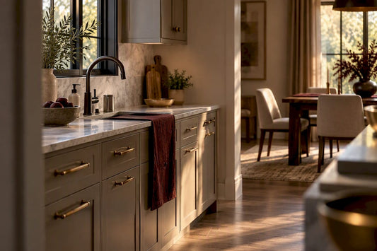 Mixed metal finishes in a refined kitchen