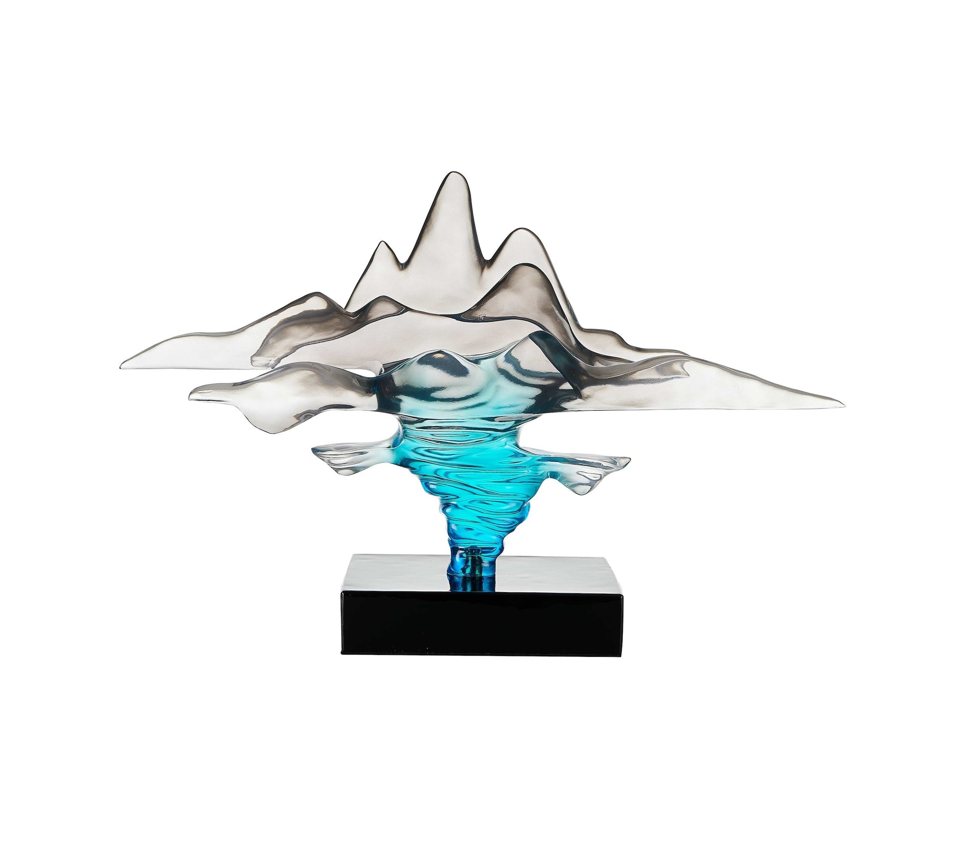 Contemporary sculptural centerpiece for shelves or consoles