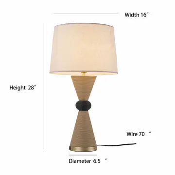 Alba 28 Rattan Table Lamp - Usb Touch Dimmer