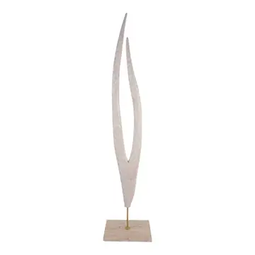 Decorative Sculpture - Ivory Wood Stone Oversized, 68 in.