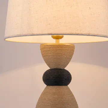 Flora 24 in. Rattan Lamp - Usb Touch Dimmer Linen Shade