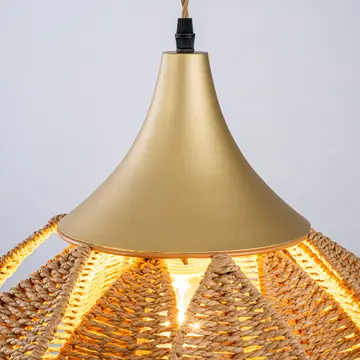 Kamala 1-Light Rattan Hemp Floral Pendant