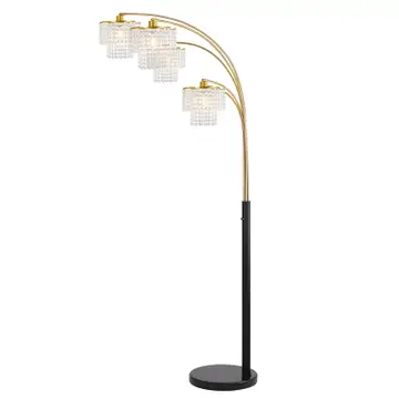 Floor Lamp Modern Brio 80" 5-Light Gold Crystal Arc