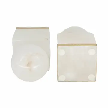 Sculptures Set of 2 - White Marble Orb On Metal Base, 6 in.