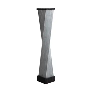 Torque Accent Floor Lamp - Ebony Finish, Hand-Knotted Silver