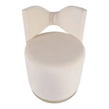 28x20" Drezna Cream Velvet Bow Stool