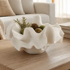12" Luzern Quartz Resin Coral Bowl