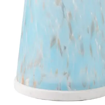 Side Table - Brown/Amber Marble Top with Pedestal, 21 in.