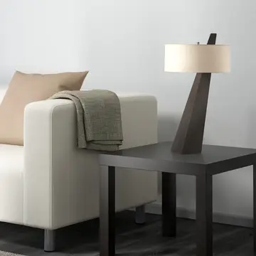 Chestnut Wood Obelisk Cotton-Linen Shade  29" Table Lamp