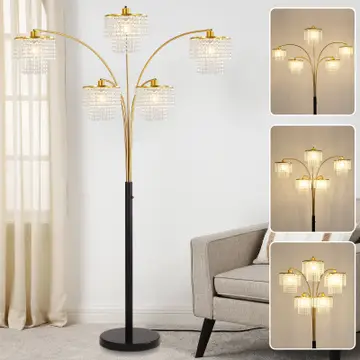 Floor Lamp Modern Brio 80" 5-Light Gold Crystal Arc