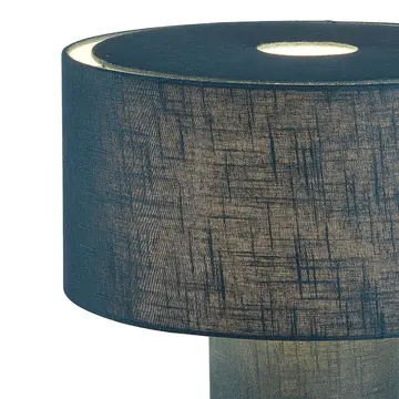 Moonlight Table Lamp - Pool Blue Linen Shade, Dimmer Switch