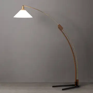 Arc Floor Lamp Walnut/Weathered Brass 80" Melmar Dimmer
