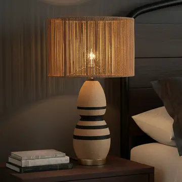 Brise 27 Rattan Table Lamp - Usb Touch Dimmer