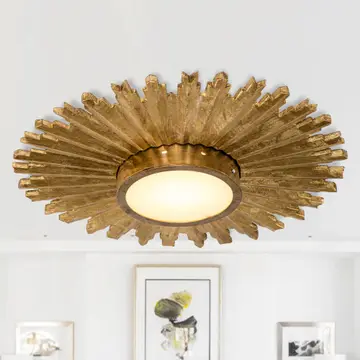 Ceiling Light 22" Farmhouse Led Gold Flush Mount