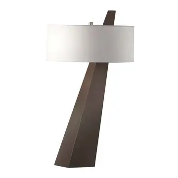 Chestnut Wood Obelisk Cotton-Linen Shade  29" Table Lamp