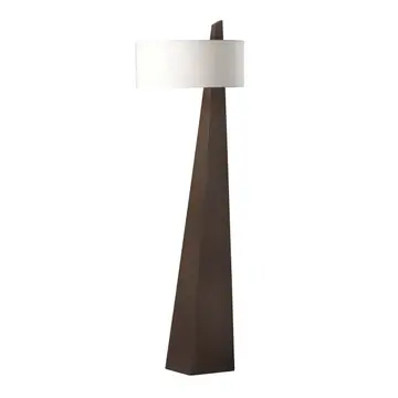 Chestnut Wood Obelisk Cotton-Linen Shade 63" Floor Lamp