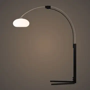 Arc Floor Lamp Satin Nickel 84" Original 1961 Morelli Dimmer