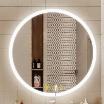 Led Bathroom Mirror Round Backlit Anti-Fog Dimmable 28