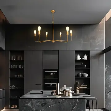 Modern Chandelier Radiant 6-Light Traditional Farmhouse Gold