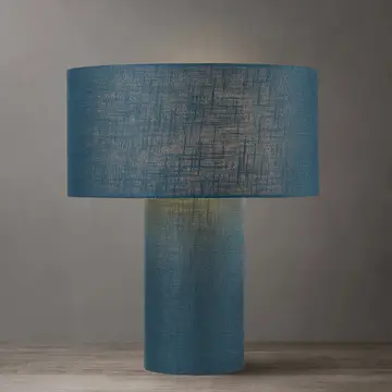 Moonlight Table Lamp - Pool Blue Linen Shade, Dimmer Switch