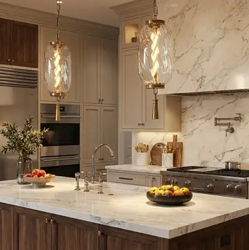 Pendant Light 7.5" Modern Brass Led Glass Globe