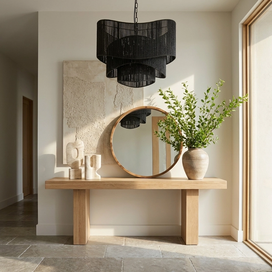 Sienna 3-Light Rattan Tiered Chandelier Matte Black