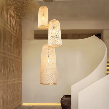 Three Lights Rattan Pendant