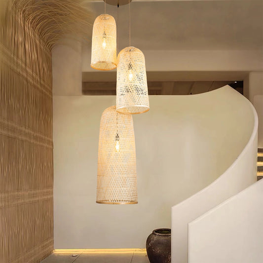 Three Lights Rattan Pendant