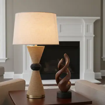 Alba 28 Rattan Table Lamp - Usb Touch Dimmer