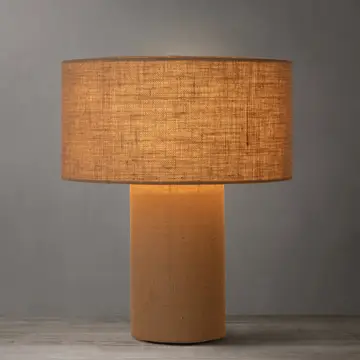 Moonlight Table Lamp - Pool Blue Linen Shade, Dimmer Switch
