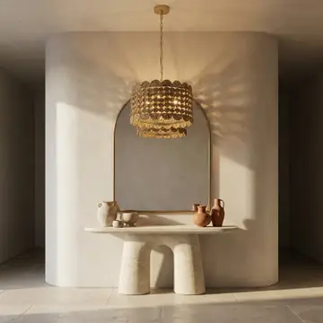 Riva Natural 4-Light Seagrass Scalloped Pendant