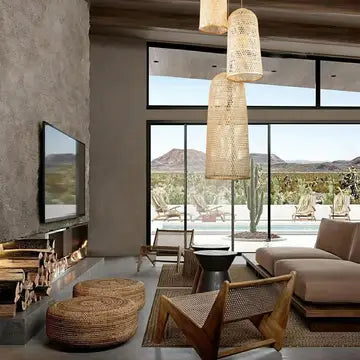 Three Lights Rattan Pendant