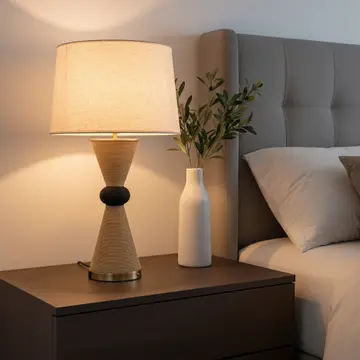 Alba 28 Rattan Table Lamp - Usb Touch Dimmer
