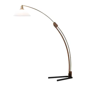 Arc Floor Lamp Walnut/Weathered Brass 80" Melmar Dimmer