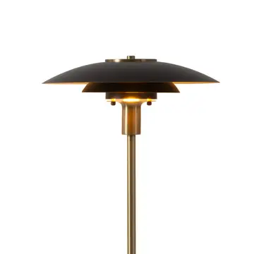 Floor Lamp Rancho Mirage 61" Black Gold Shade Brass Dimmer