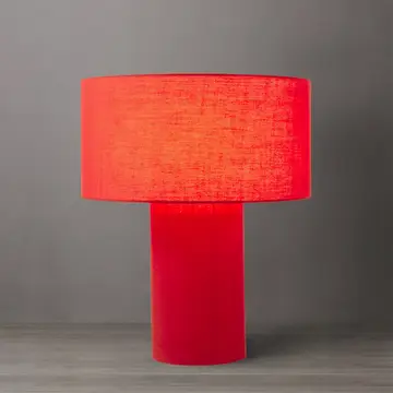 Moonlight Table Lamp - Pool Blue Linen Shade, Dimmer Switch