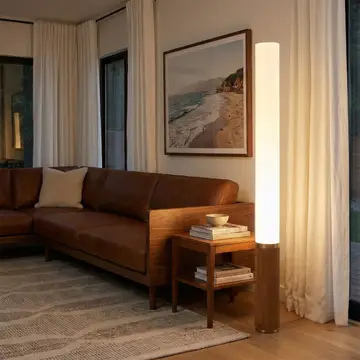 Tambo Cylindro, 60" Accent Floor Lamp, Natural Ash, Weathere
