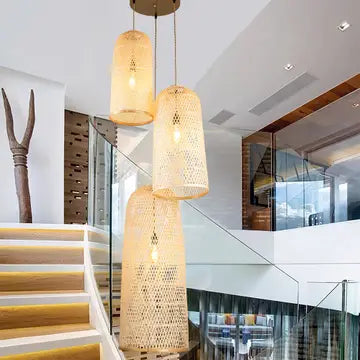 Three Lights Rattan Pendant