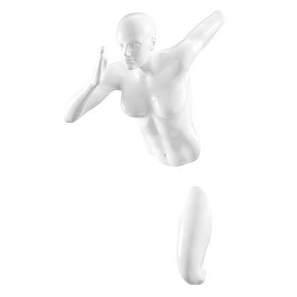 Glossy White Wall Sculpture Runner 13" Woman