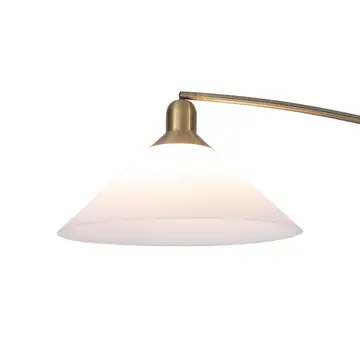 Arc Floor Lamp Walnut/Weathered Brass 80" Melmar Dimmer