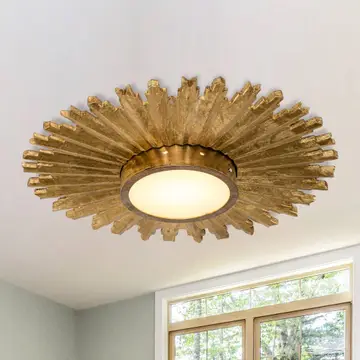 Ceiling Light 22" Farmhouse Led Gold Flush Mount