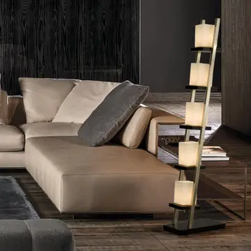Floor Lamp 61" Espresso Nickel Escalier