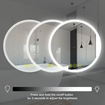Led Bathroom Mirror Round Backlit Anti-Fog Dimmable 28