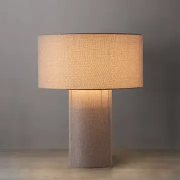 Moonlight Table Lamp - Pool Blue Linen Shade, Dimmer Switch