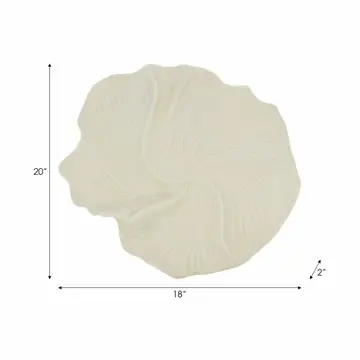 Wall Accent Set of 3 - White Resin Coastal Shell, 18/19/20in